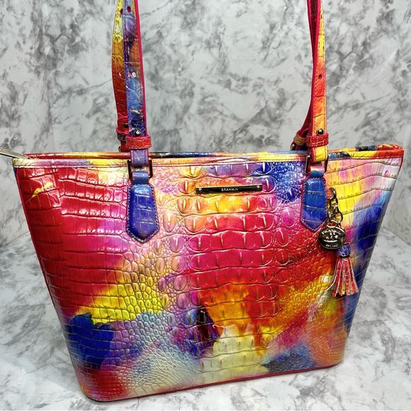 Brahmin Dandy Melbourne Medium Asher Tote Leather Shoulder Bag Rare Croc Purse - Picture 14 of 14